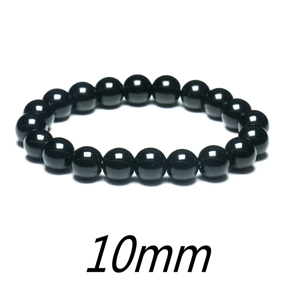 Black Obsidian Hematite Tiger Eye Stone Triple Protection Bracelet For Men Women