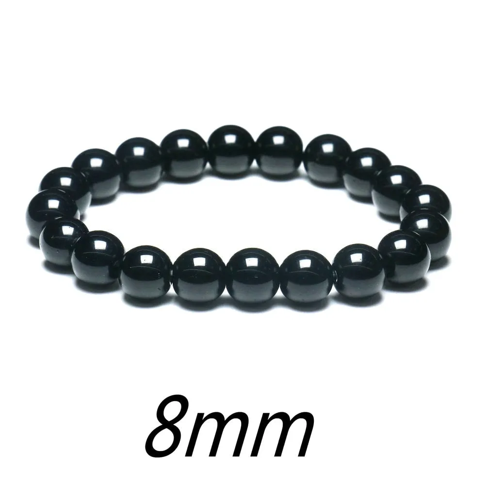 Black Obsidian Hematite Tiger Eye Stone Triple Protection Bracelet For Men Women