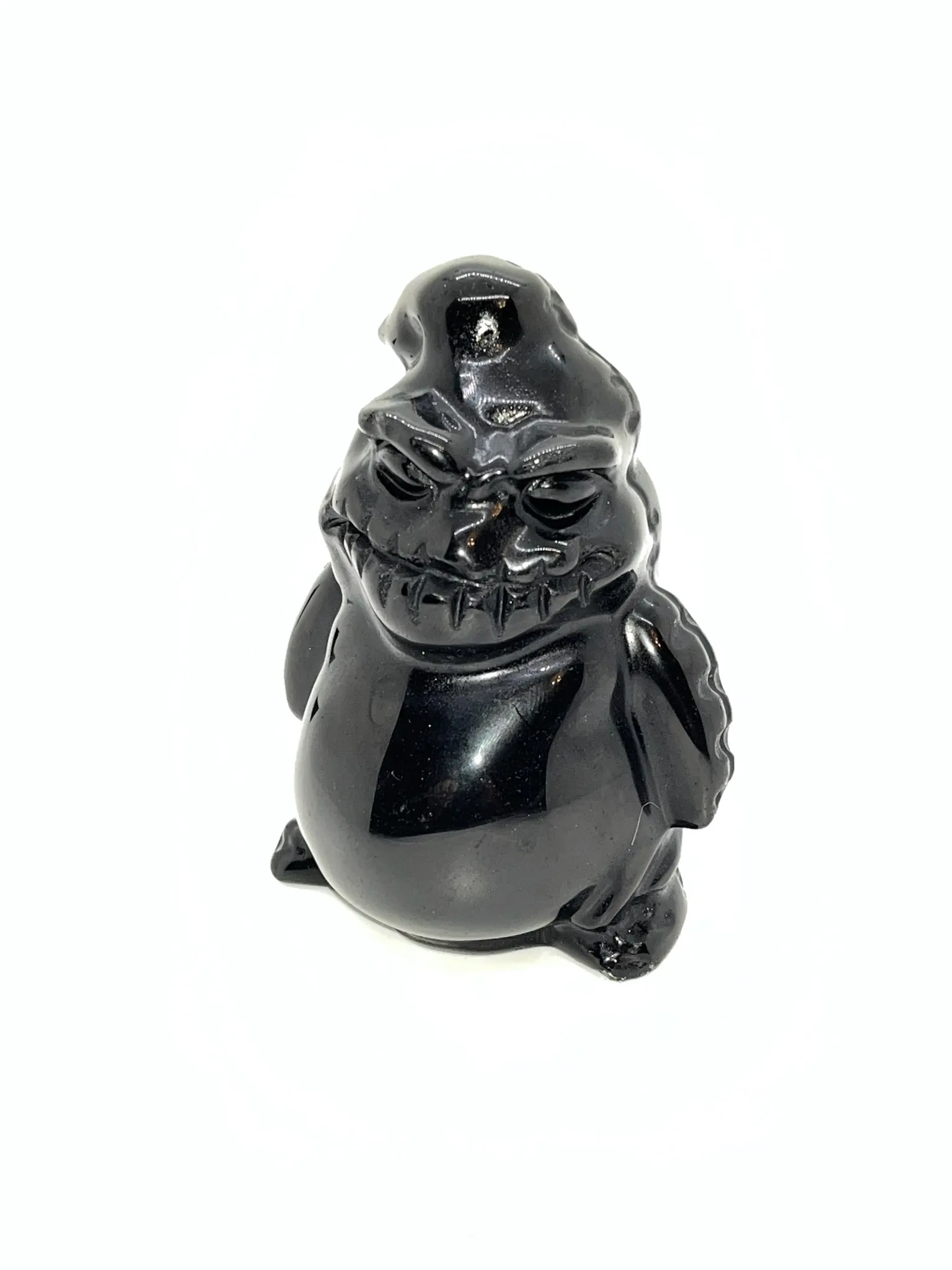 Black Obsidian Oogie Boogie Real Crystal Carvings, 4 inch