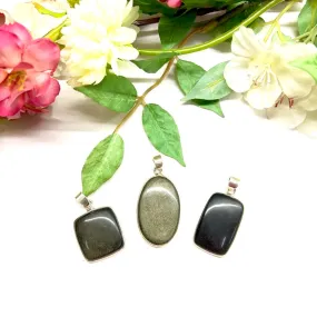 Black Obsidian Silver Pendants (Protection & Grounding)
