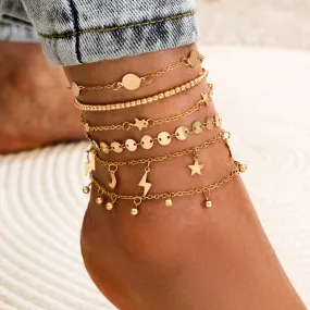 Bohemia Multilayer Beads Anklet Set