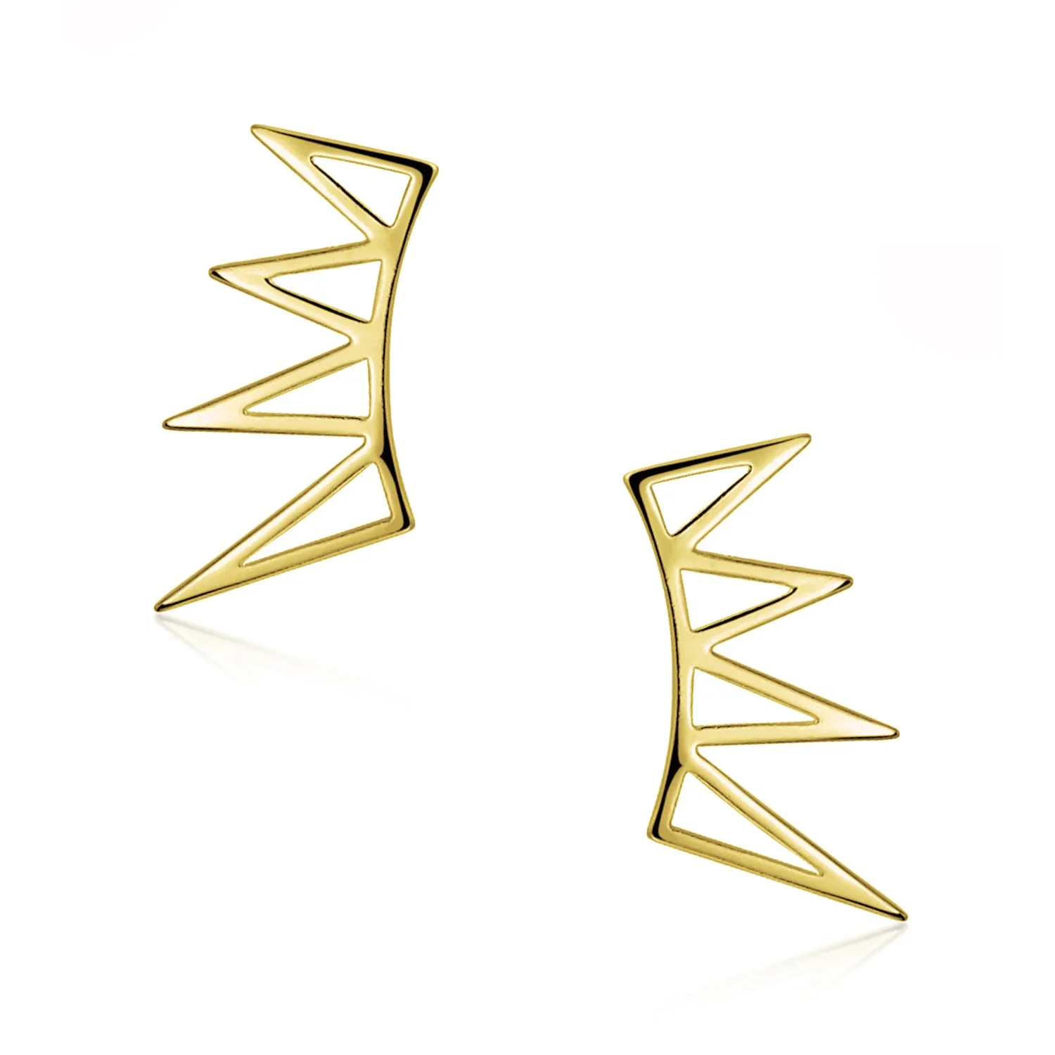 Boho Minimalist Geometric Ear Cuff Cartilage Spike Earrings Rose Gold Plated Silver