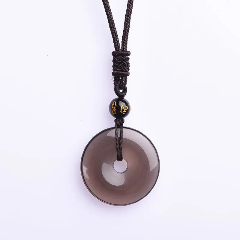 Buddha Stones Necklace - Tibetan Obsidian for Protection