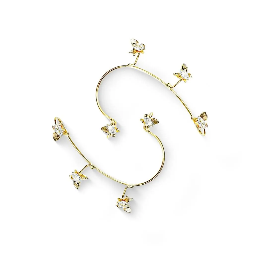 Butterfly Heart Ear Climber Earrings - E37