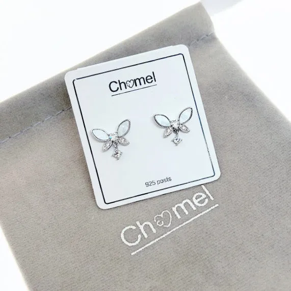 Butterfly Mother Of Pearl & Cubic Zirconia Earrings