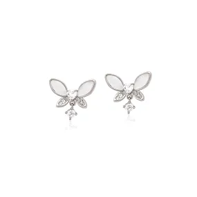 Butterfly Mother Of Pearl & Cubic Zirconia Earrings