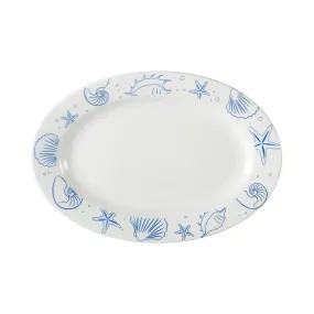 CAC China ATC-51 Seashell Oval Platter PW 15" Case of 12 Pcs