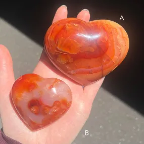 Carnelian Heart Carvings