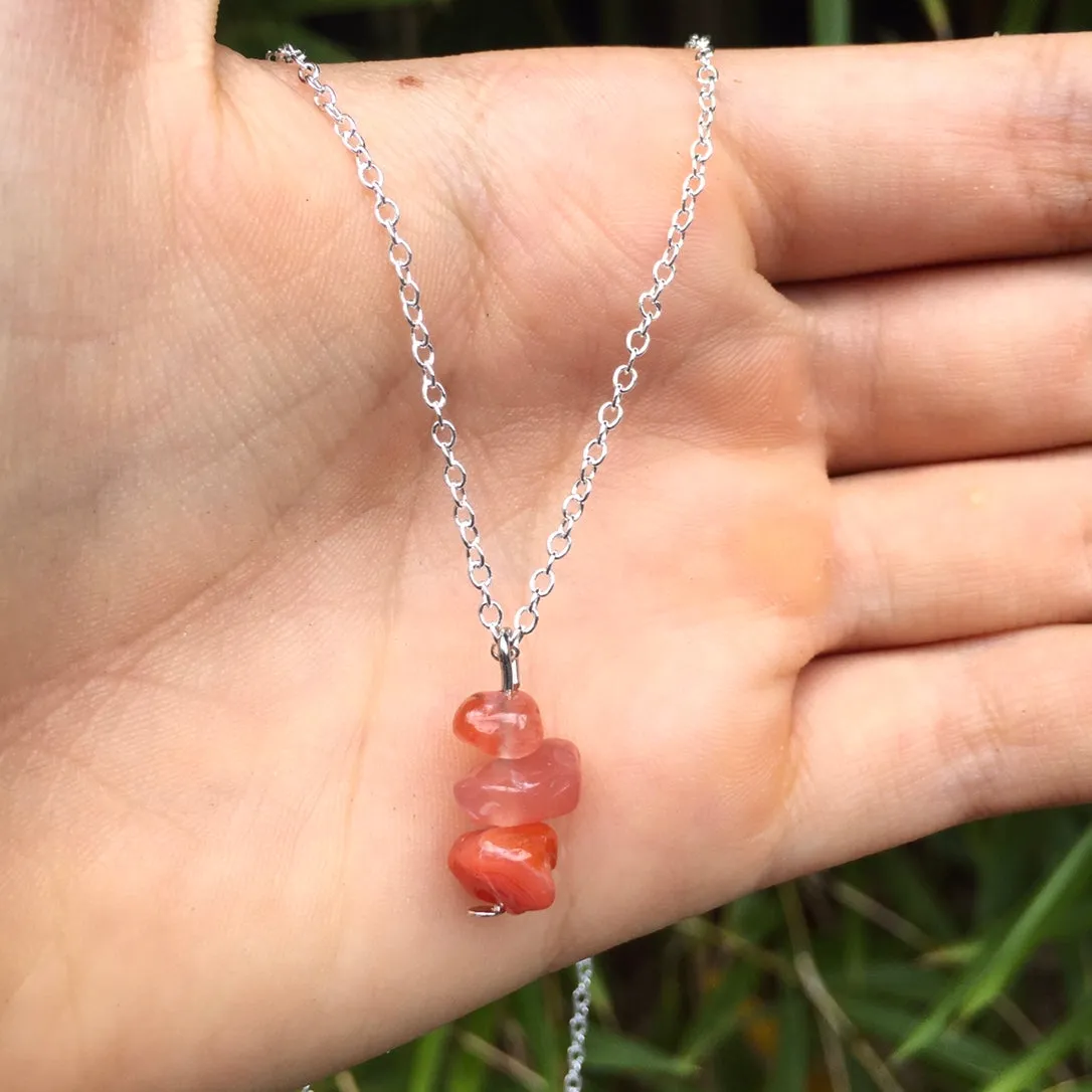 Carnelian Silver Necklace