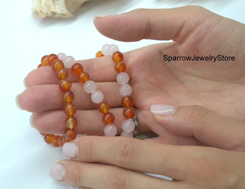 Carnelian string bracelet Healing carnelian crystal bracelet Adjustable carnelian bracelet Protection success talisman  Gemstone bracelets