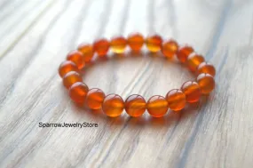 Carnelian string bracelet Healing carnelian crystal bracelet Adjustable carnelian bracelet Protection success talisman  Gemstone bracelets