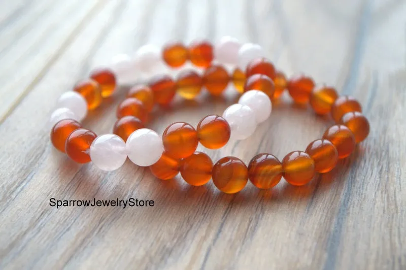 Carnelian string bracelet Healing carnelian crystal bracelet Adjustable carnelian bracelet Protection success talisman  Gemstone bracelets