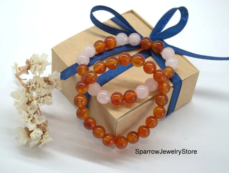 Carnelian string bracelet Healing carnelian crystal bracelet Adjustable carnelian bracelet Protection success talisman  Gemstone bracelets