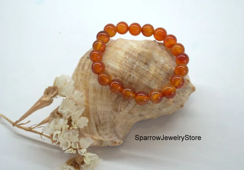 Carnelian string bracelet Healing carnelian crystal bracelet Adjustable carnelian bracelet Protection success talisman  Gemstone bracelets