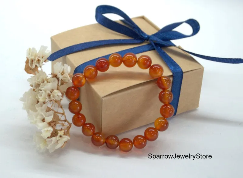 Carnelian string bracelet Healing carnelian crystal bracelet Adjustable carnelian bracelet Protection success talisman  Gemstone bracelets