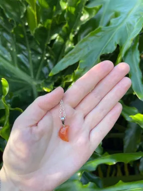 Carnelian Tumble Silver Necklace