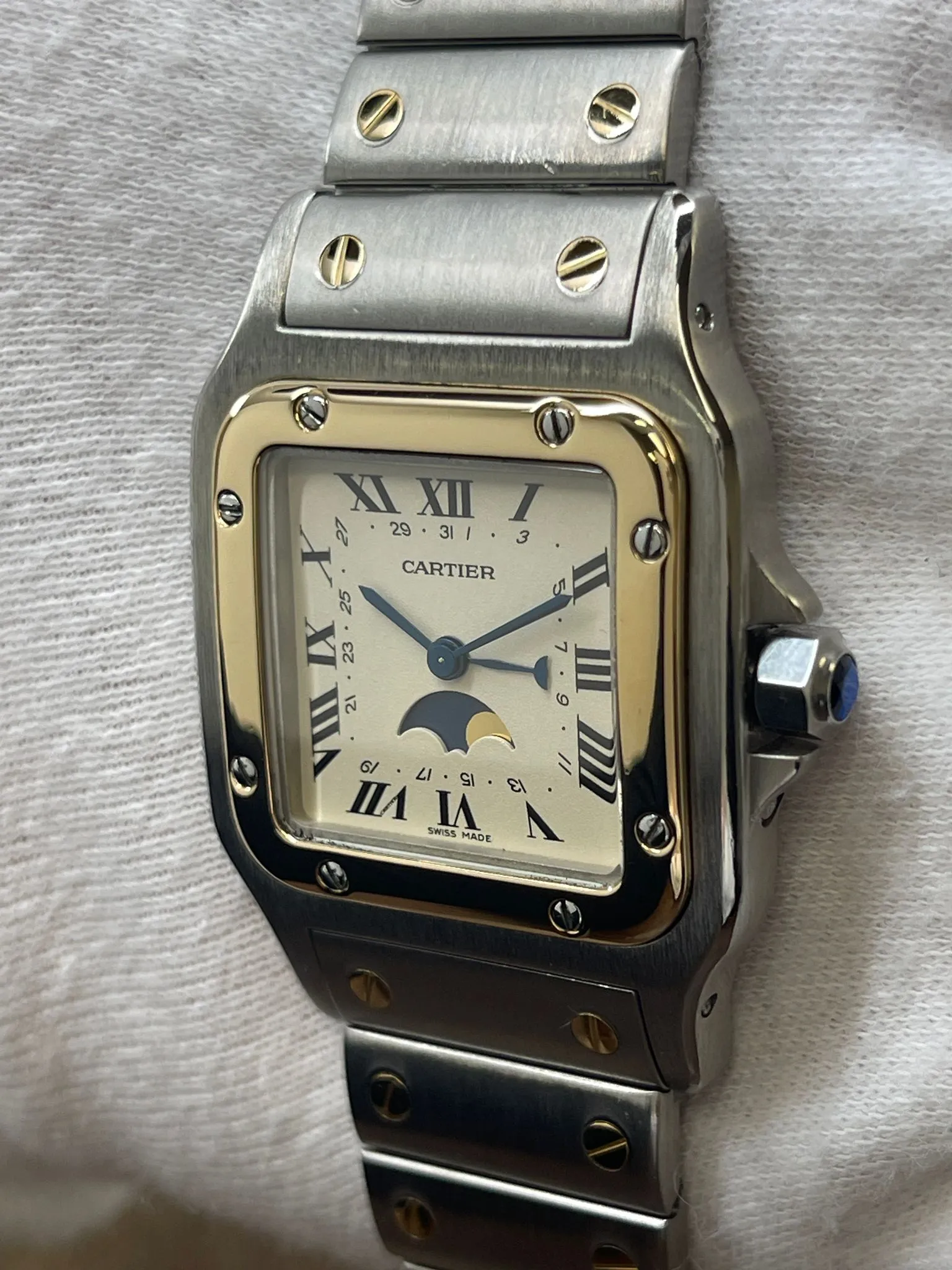 Cartier Santos Galbee 29mm 119901 White Roman Dial Quartz Watch