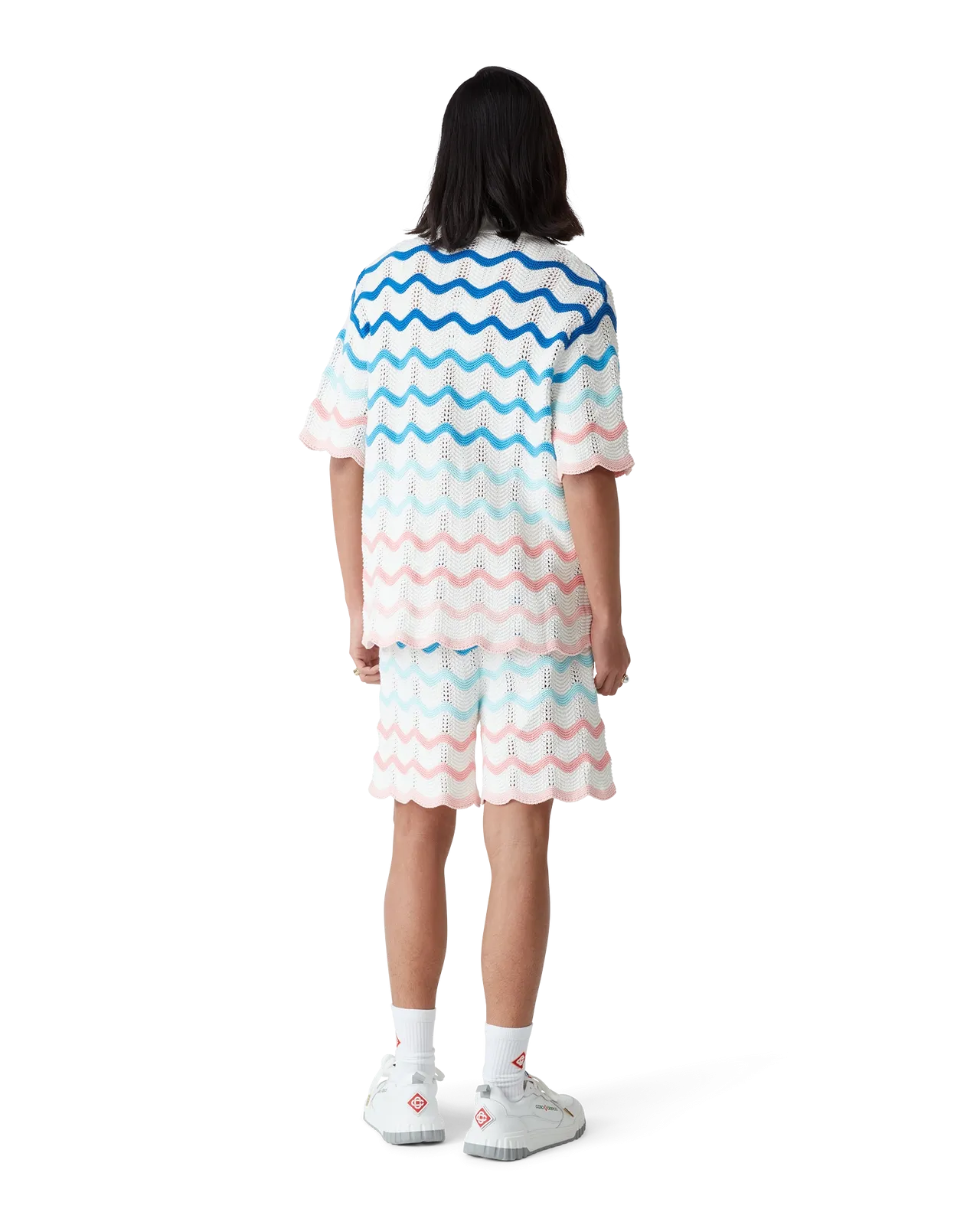 CASABLANCA Gradient Wave Crochet Shorts Mens Apparel