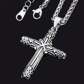 Christian Monkey King Stick Cross Necklace for Men