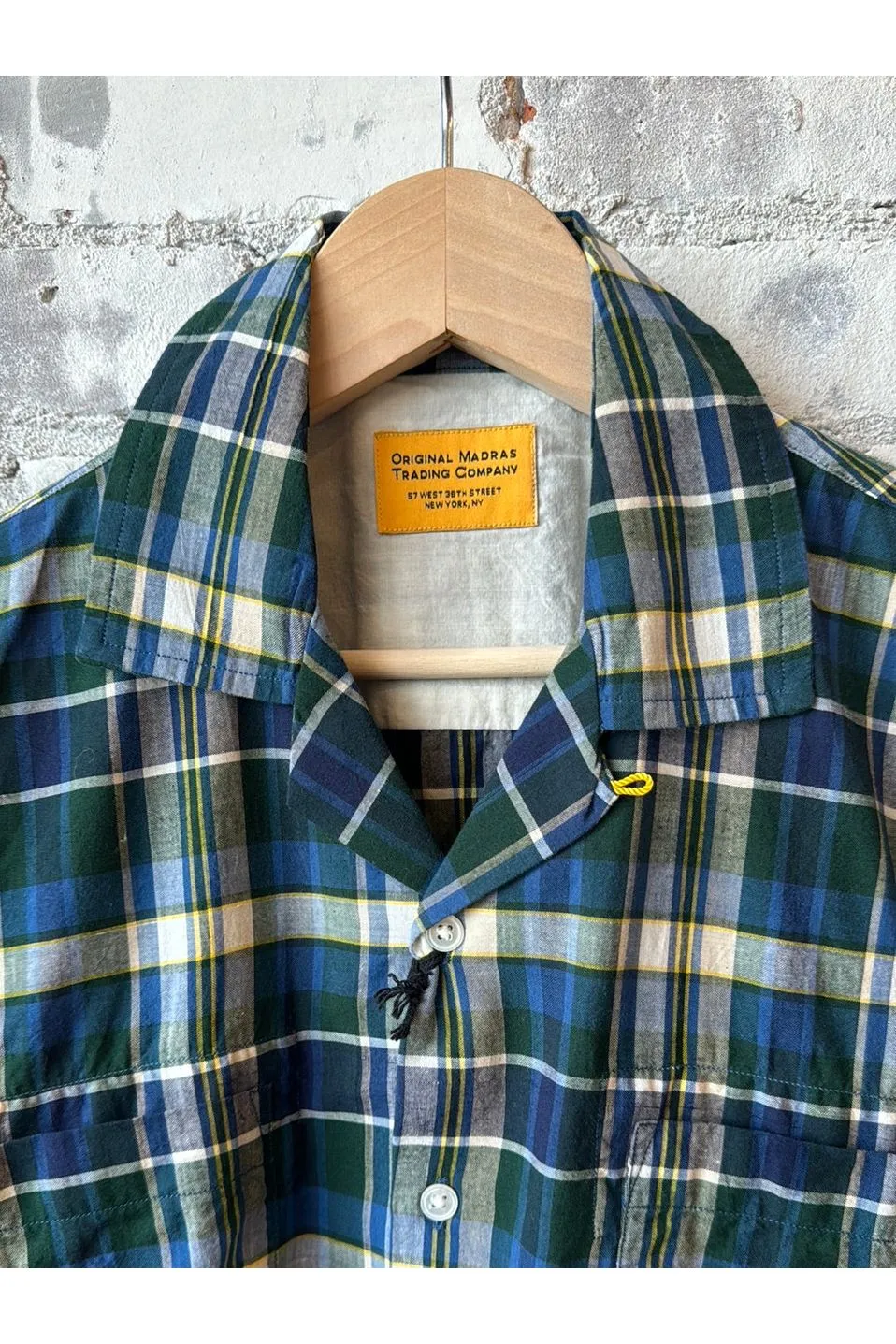 Cuban Long Sleeve Shirt - Navy/Hunter/Yellow