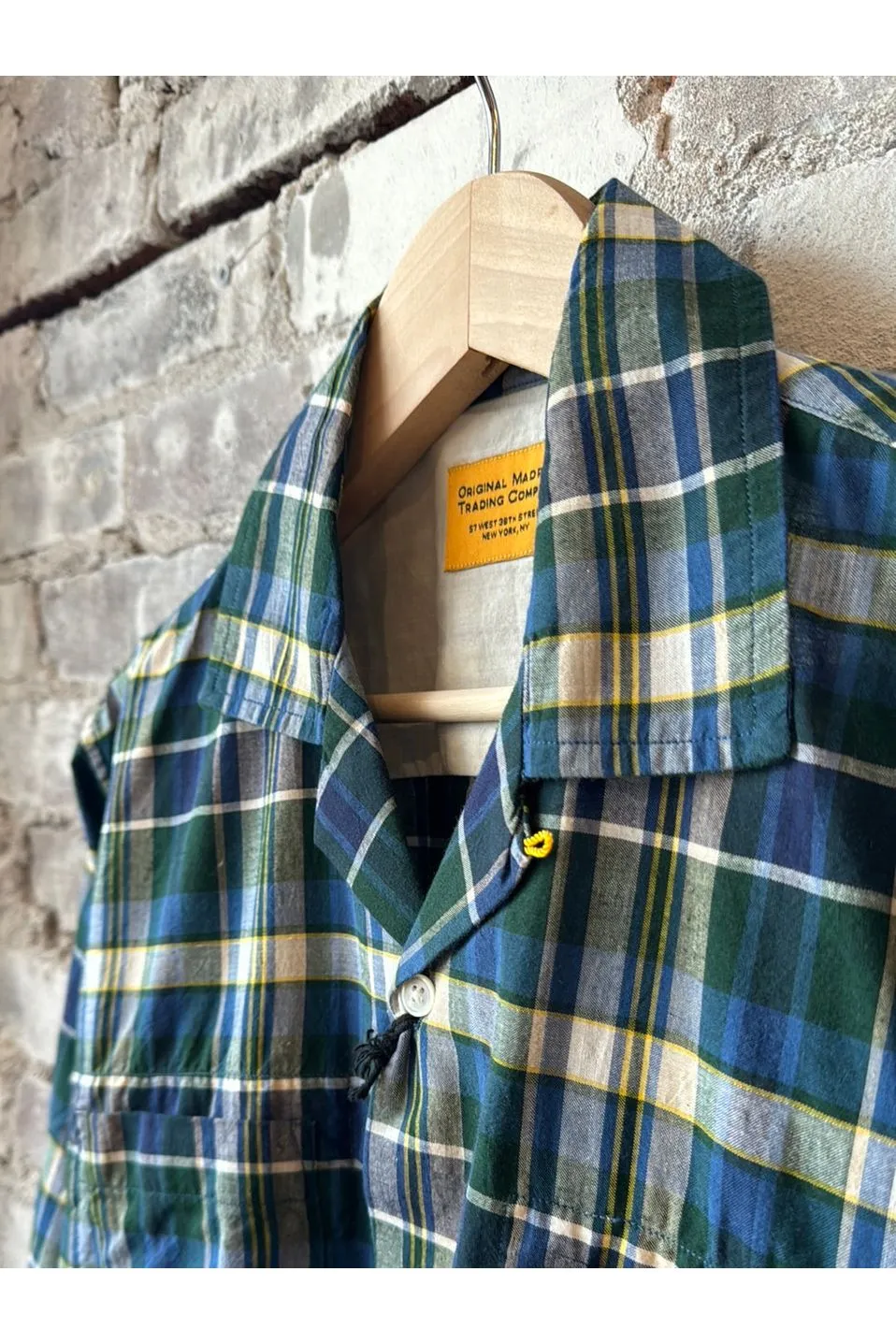 Cuban Long Sleeve Shirt - Navy/Hunter/Yellow