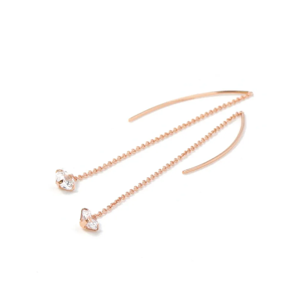 Cubic Zirconia Threader Earrings