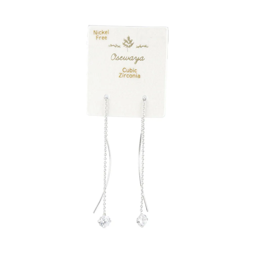Cubic Zirconia Threader Earrings