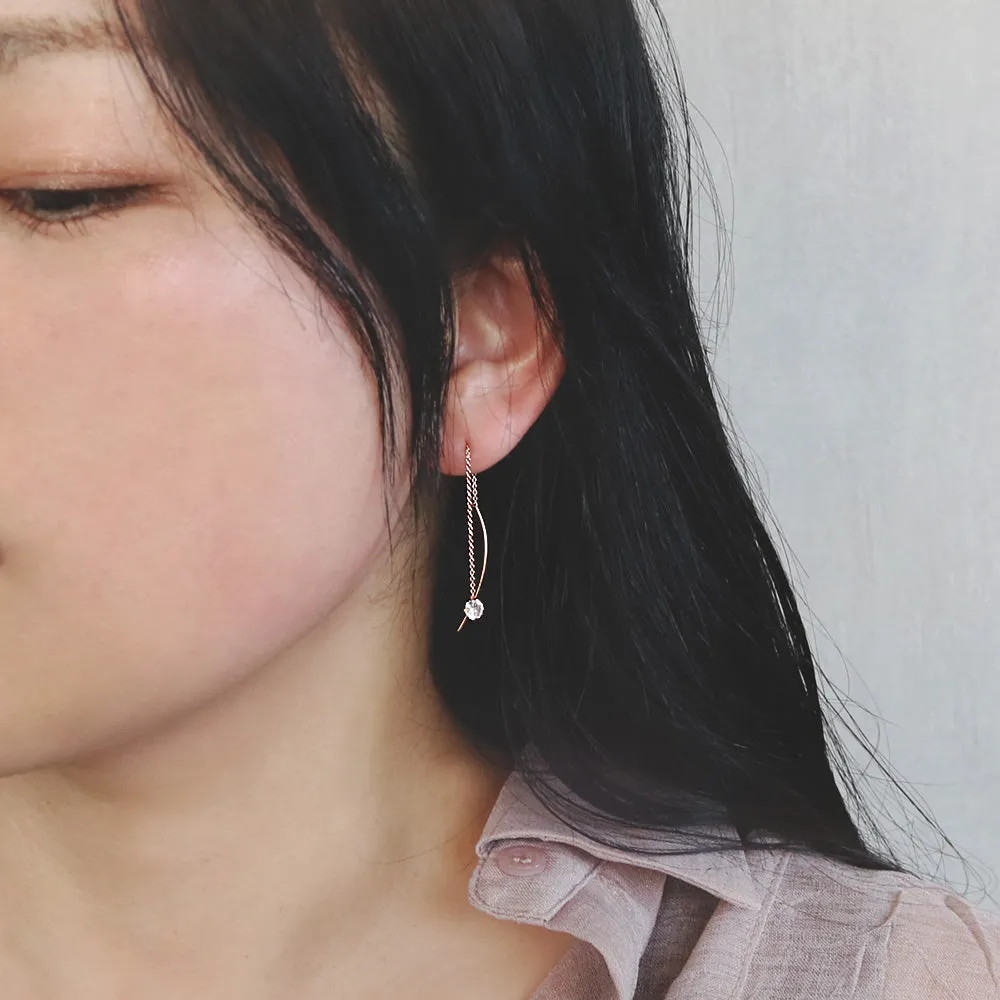 Cubic Zirconia Threader Earrings