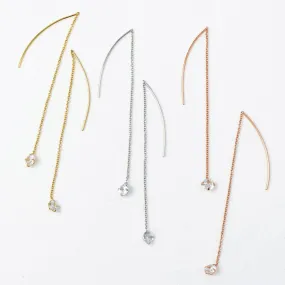 Cubic Zirconia Threader Earrings