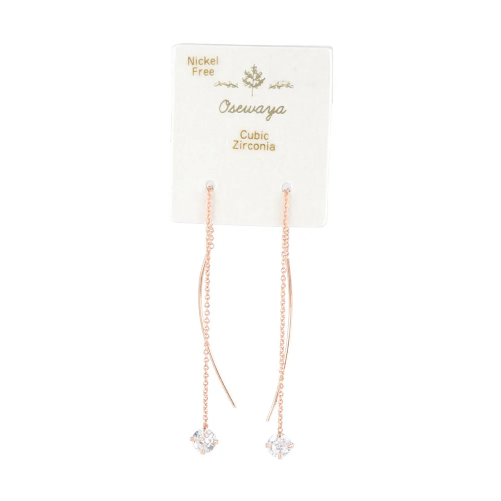 Cubic Zirconia Threader Earrings