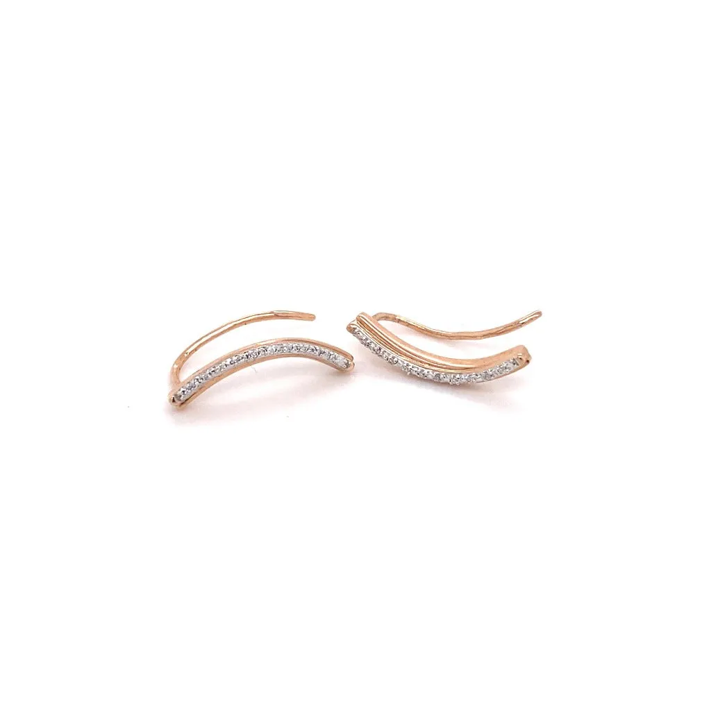 Diamond ear climbers 14kt Rose gold