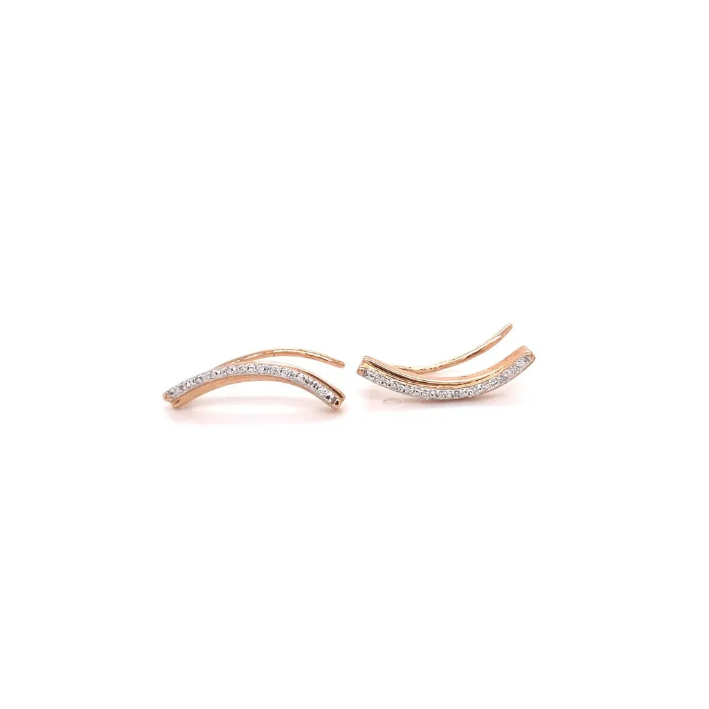 Diamond ear climbers 14kt Rose gold