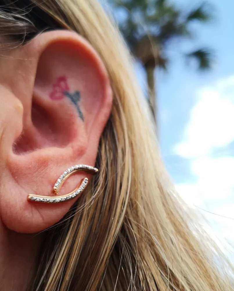 Diamond ear climbers 14kt Rose gold