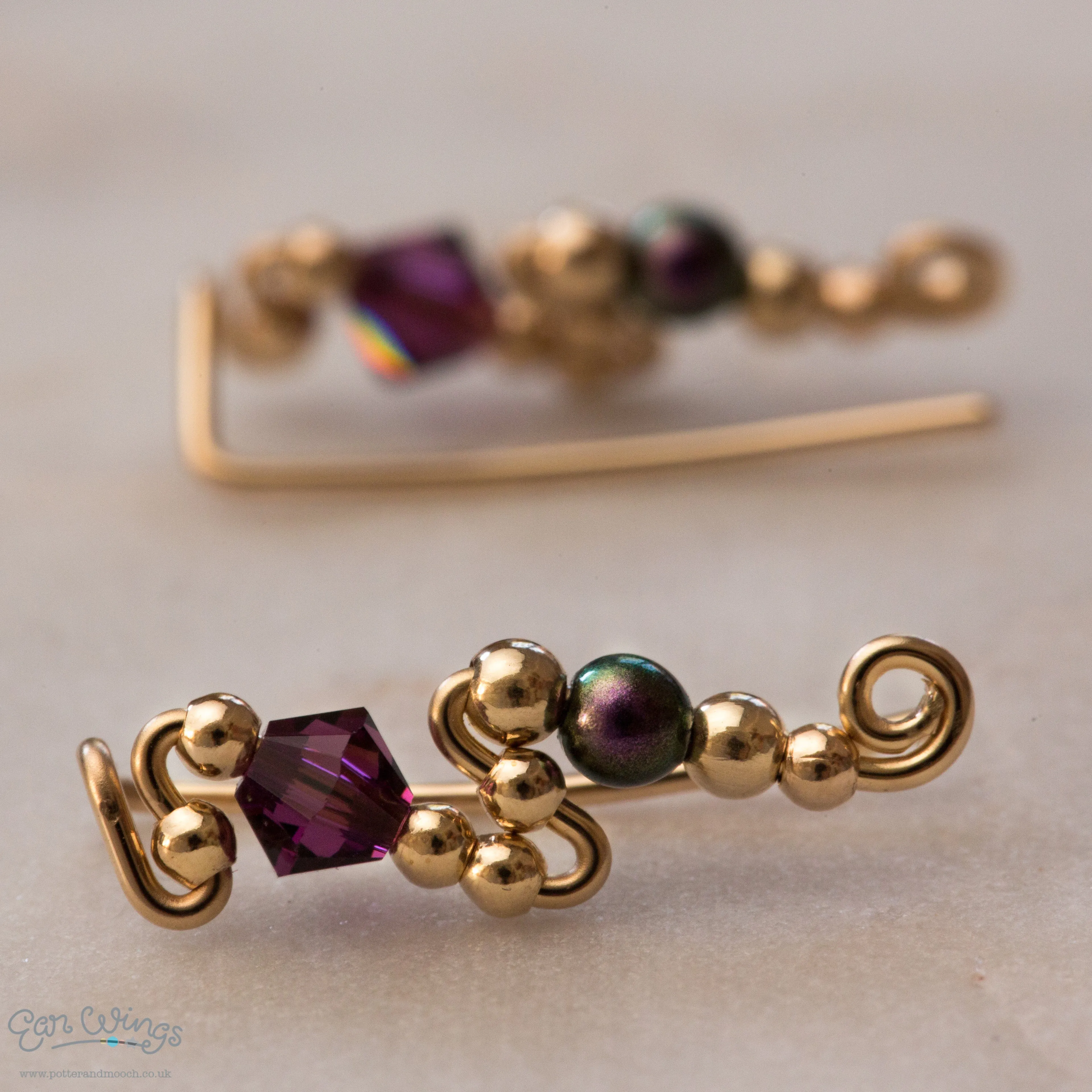 Ear Wings Amethyst 14ct Yellow Gold