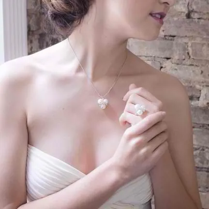 Emaline Pearl and Crystal Necklace