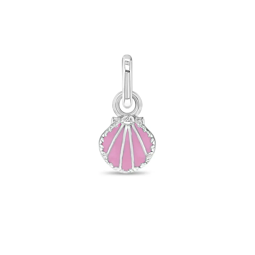 Enamel Seashell Charm Kids / Children's / Girls for Charm Bracelet - Sterling Silver
