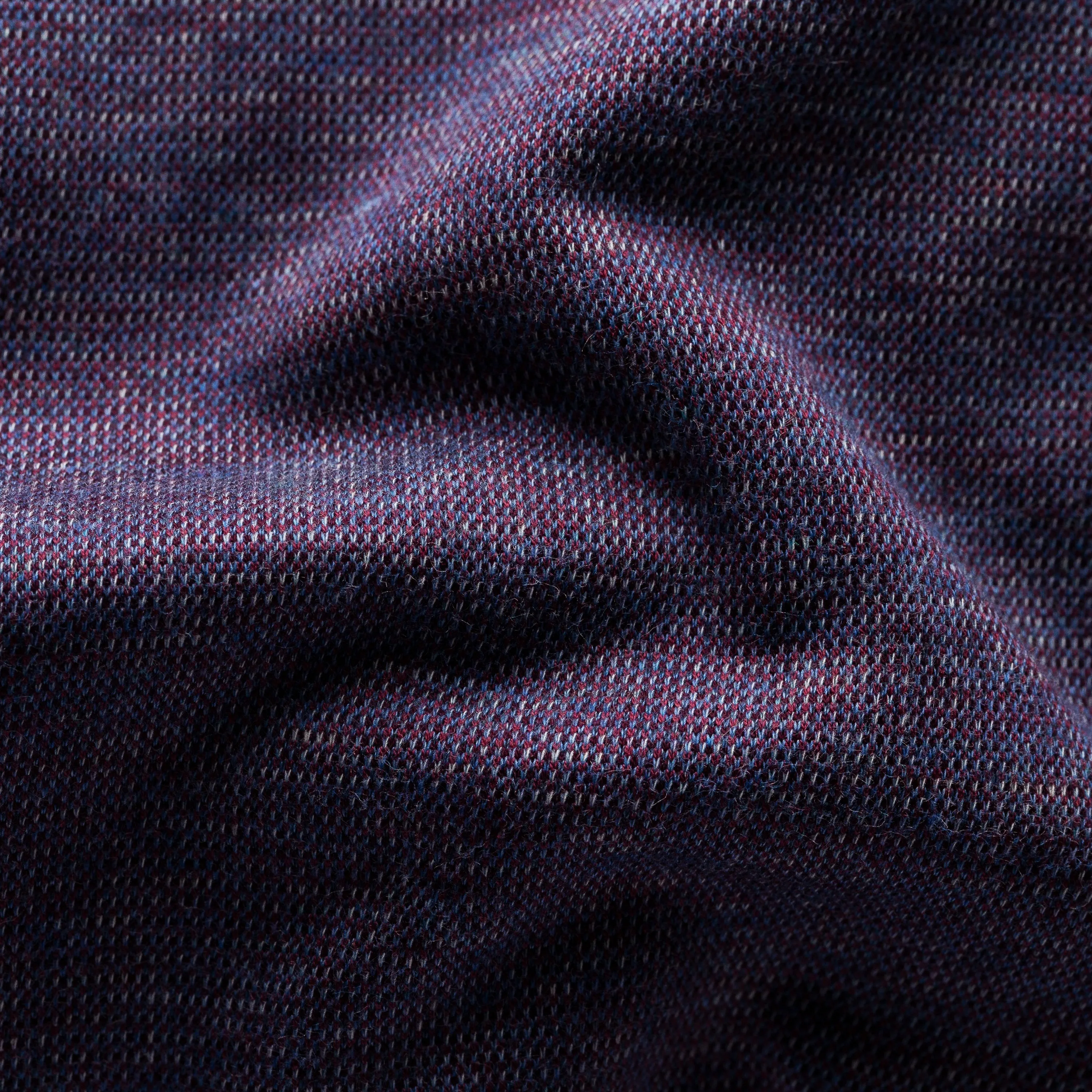 Eton Mouline Jersey Shirt Mid Purple