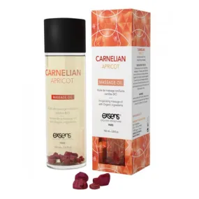 Exsens Of Paris Organic Massage Oil Carnelian Apricot with Crystals