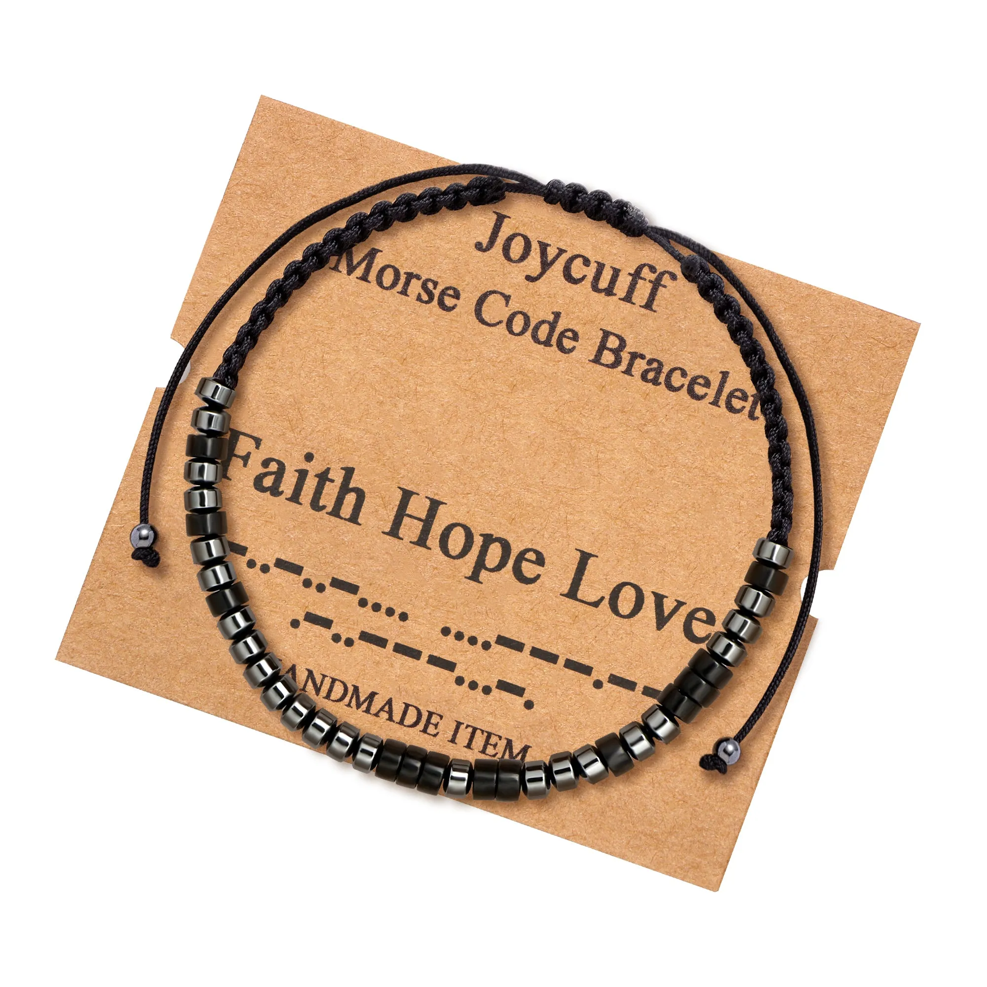 Faith Hope Love Morse Code Bracelet for Women Inspirational Gift for Her