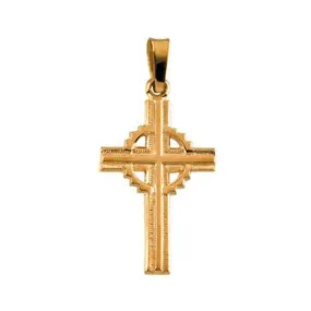Fine Celtic Pendant in Solid 14 Karat Yellow Gold 19 X 13 MM