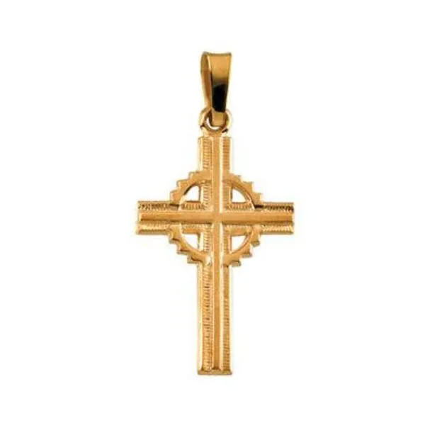 Fine Celtic Pendant in Solid 14 Karat Yellow Gold 19 X 13 MM