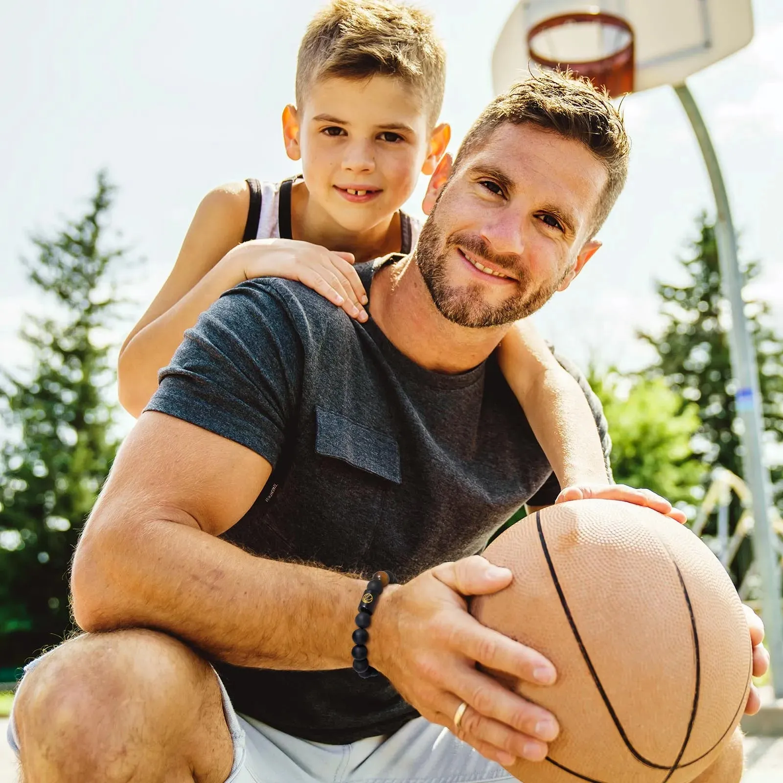 Football Basketball Symbol Beaded Bracelets for Men Boys