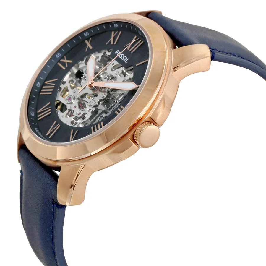 Fossil Grant Automatic Navy Blue Skeleton Dial Men's Watch ME3102