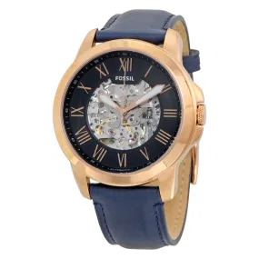 Fossil Grant Automatic Navy Blue Skeleton Dial Men's Watch ME3102