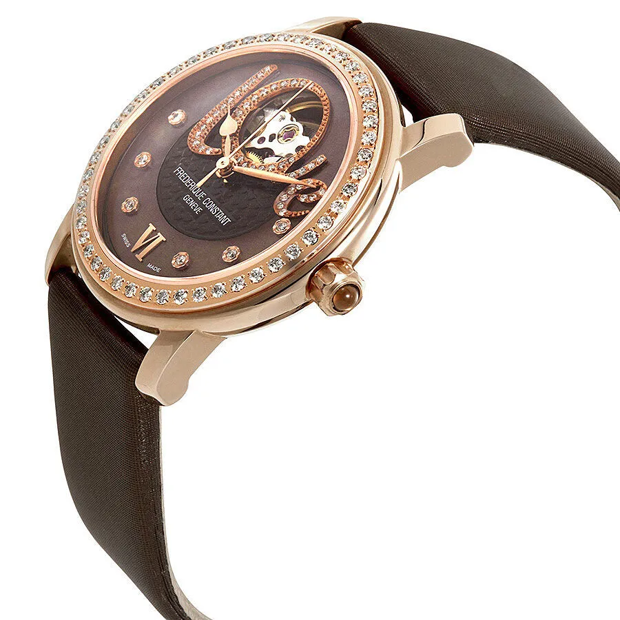 Frederique Constant Automatic Brown Dial Leather Ladies Watch FC-310CLHB2PD4