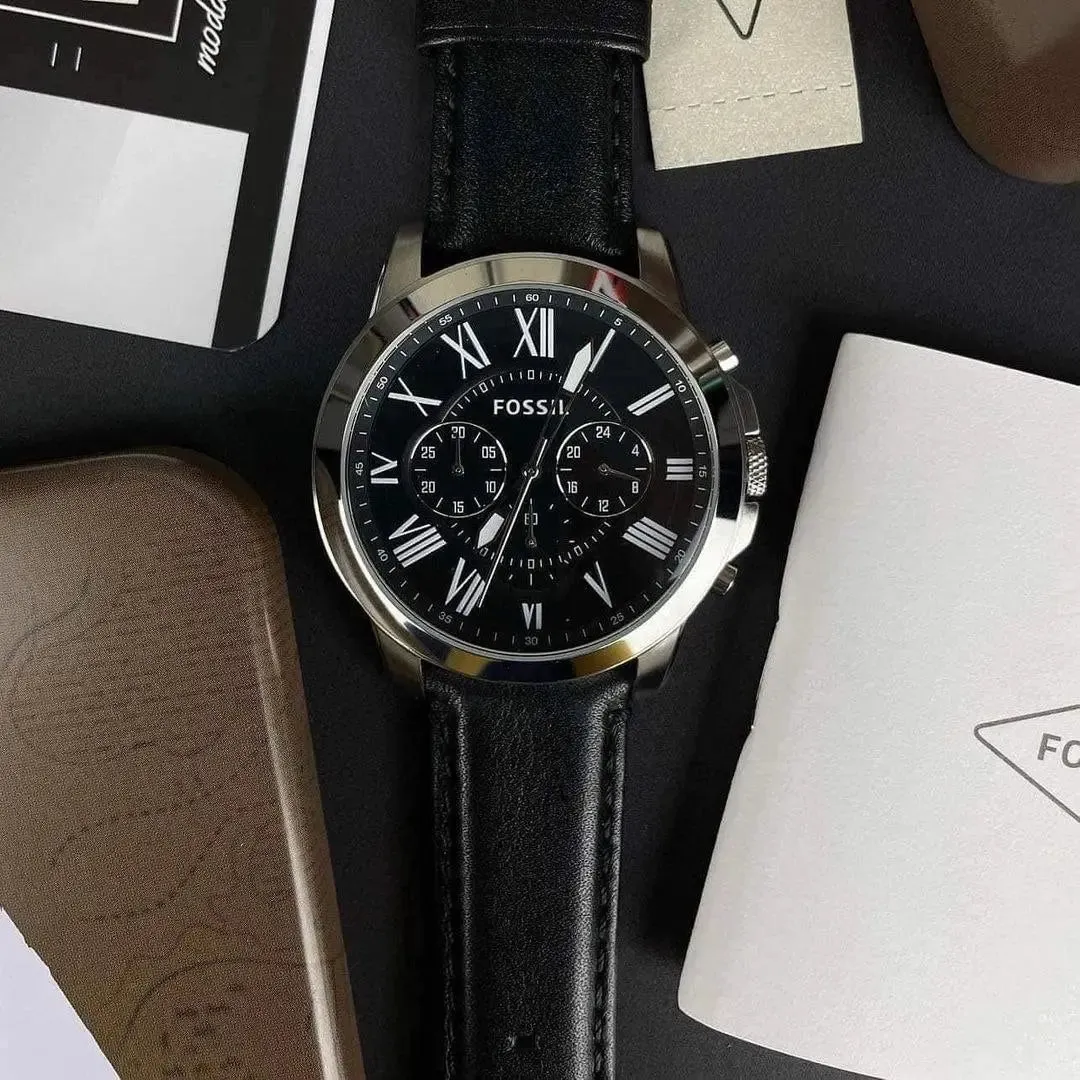 FS4812 Fossil Men's Watch – Premium Leather, Chronograph Dial
