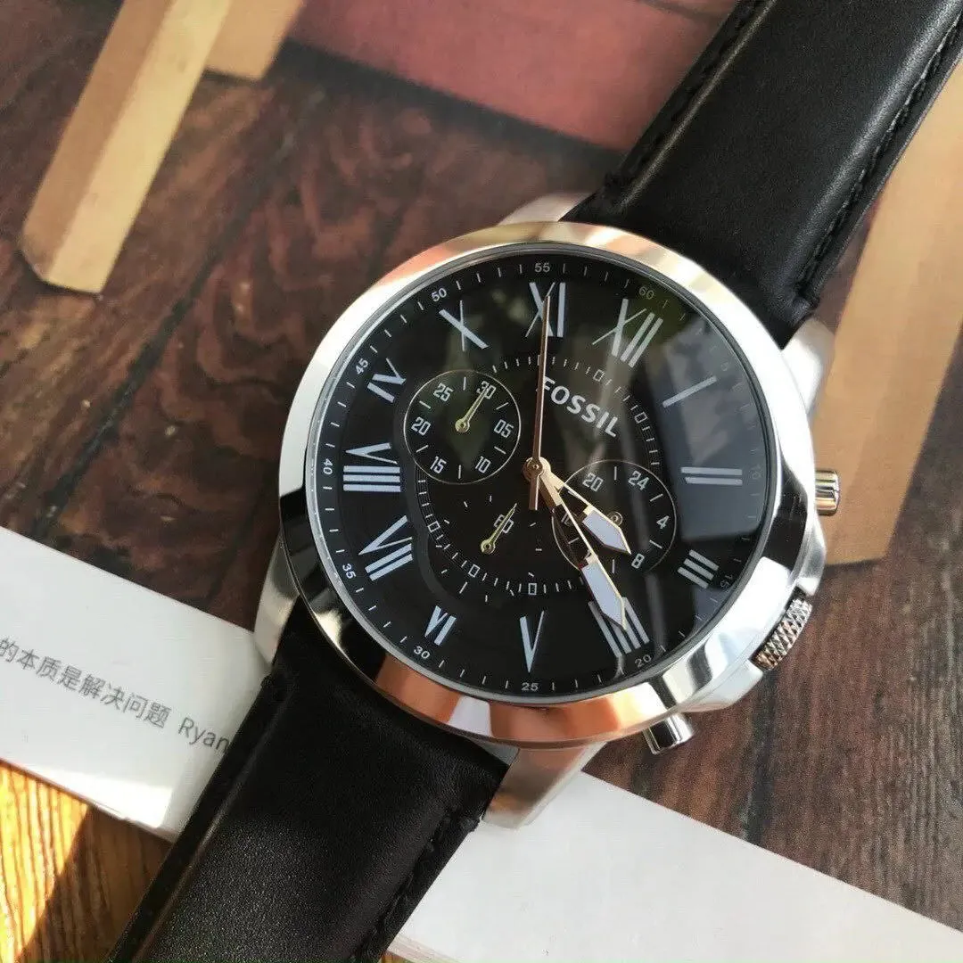 FS4812 Fossil Men's Watch – Premium Leather, Chronograph Dial