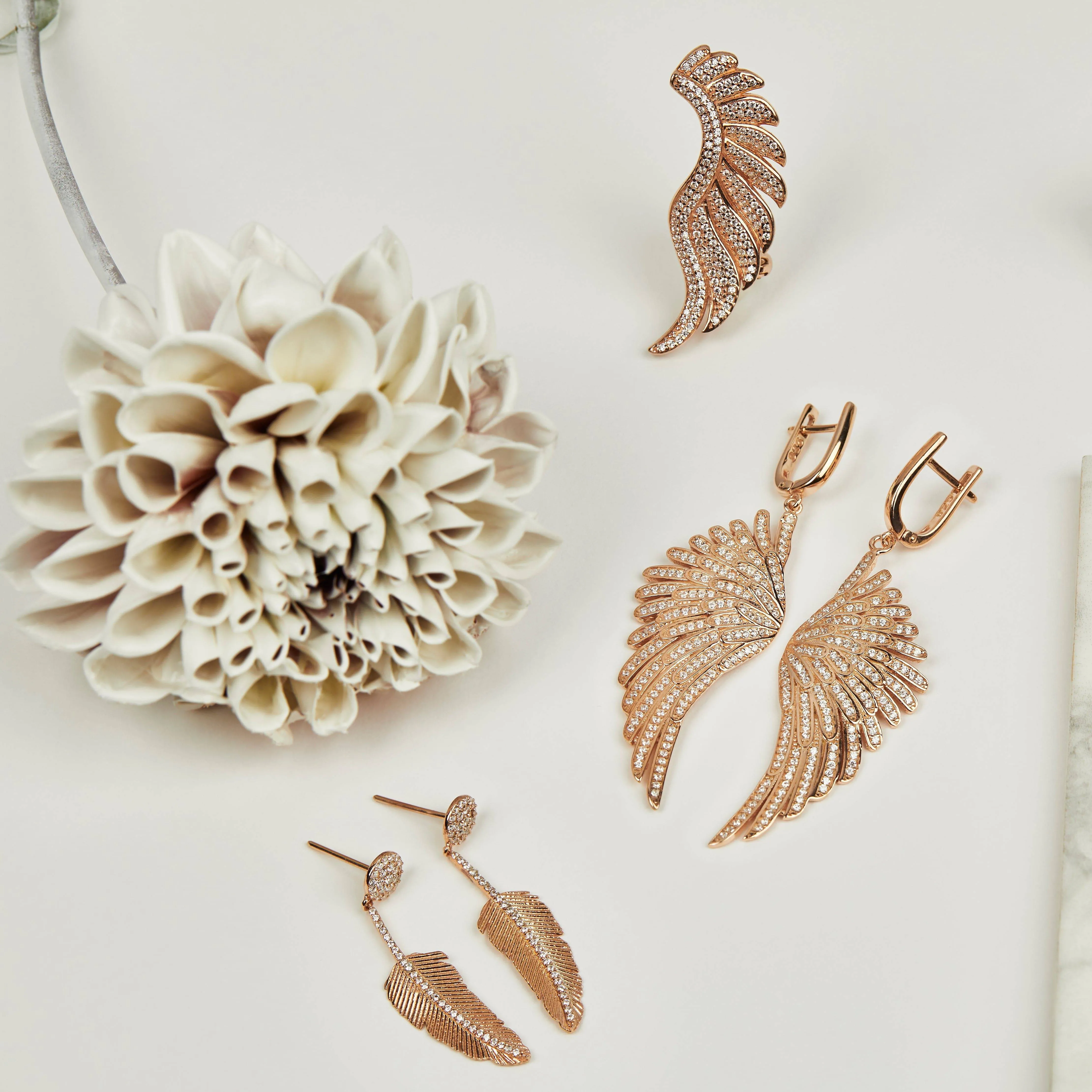 Gabriel Angel Wing Ear Climber Rosegold