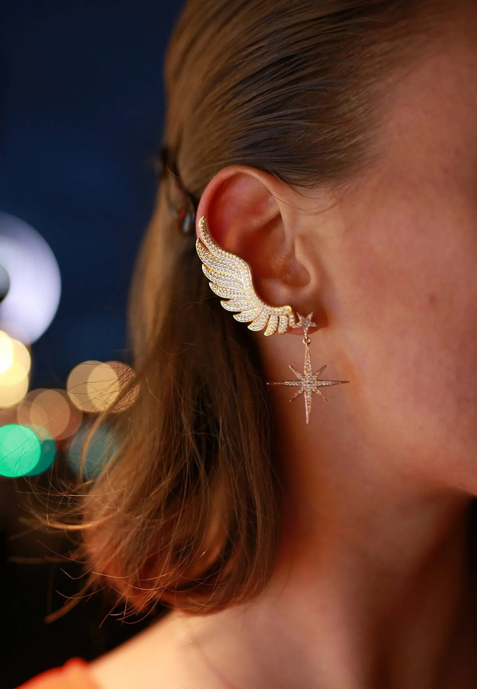 Gabriel Angel Wing Ear Climber Rosegold