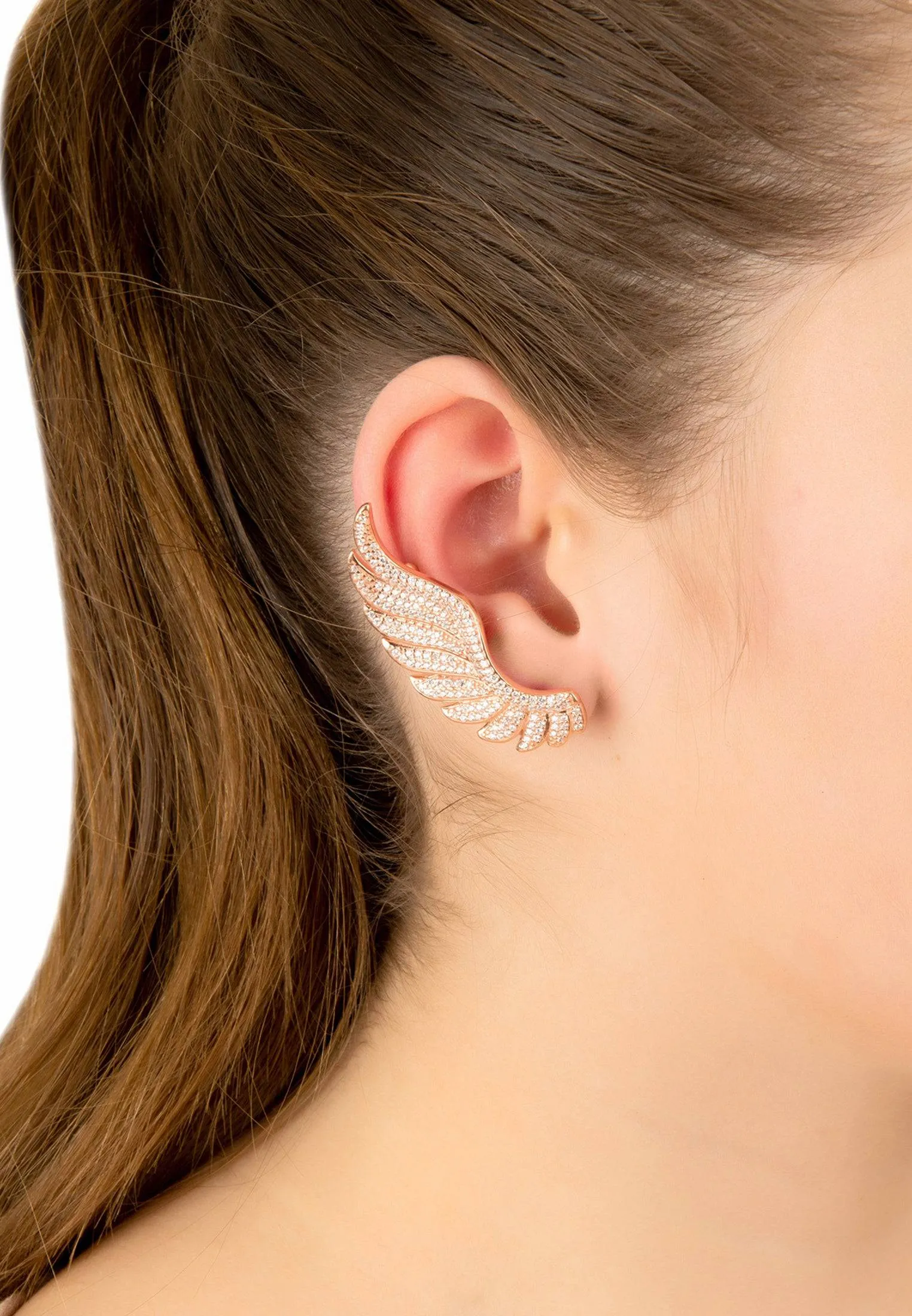 Gabriel Angel Wing Ear Climber Rosegold